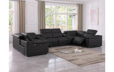 9762 DivanItalia Black 8-Piece Sectional – Top Grain Italian Leather with 2 Power Recliners and 2 ConsolesModel:  9762-BLACK-8PC-2PWR-U-SECTIONAL-GROUP